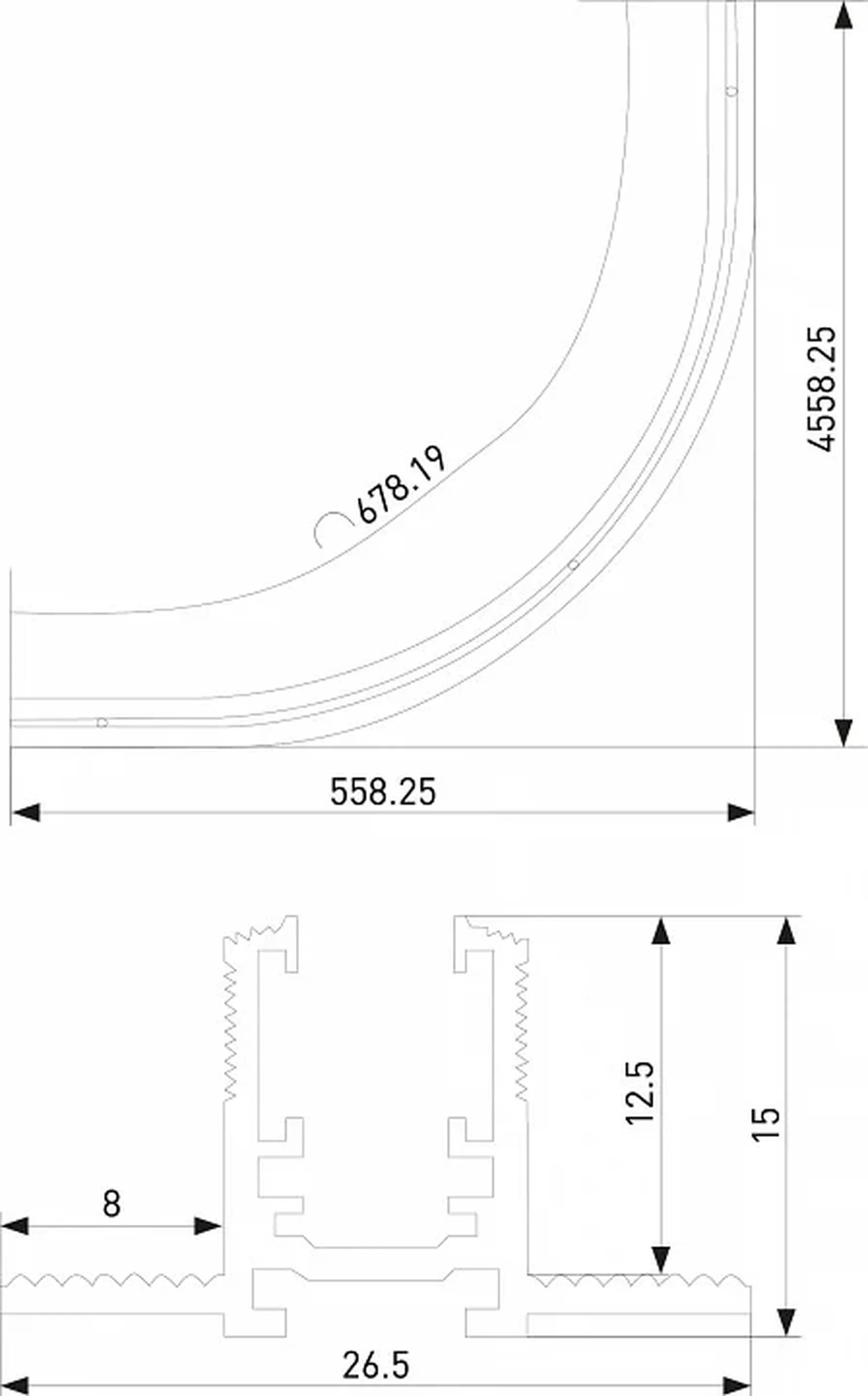 Mini Magnetic Шинопровод под ГКЛ 12,5мм черный D900 85220/00