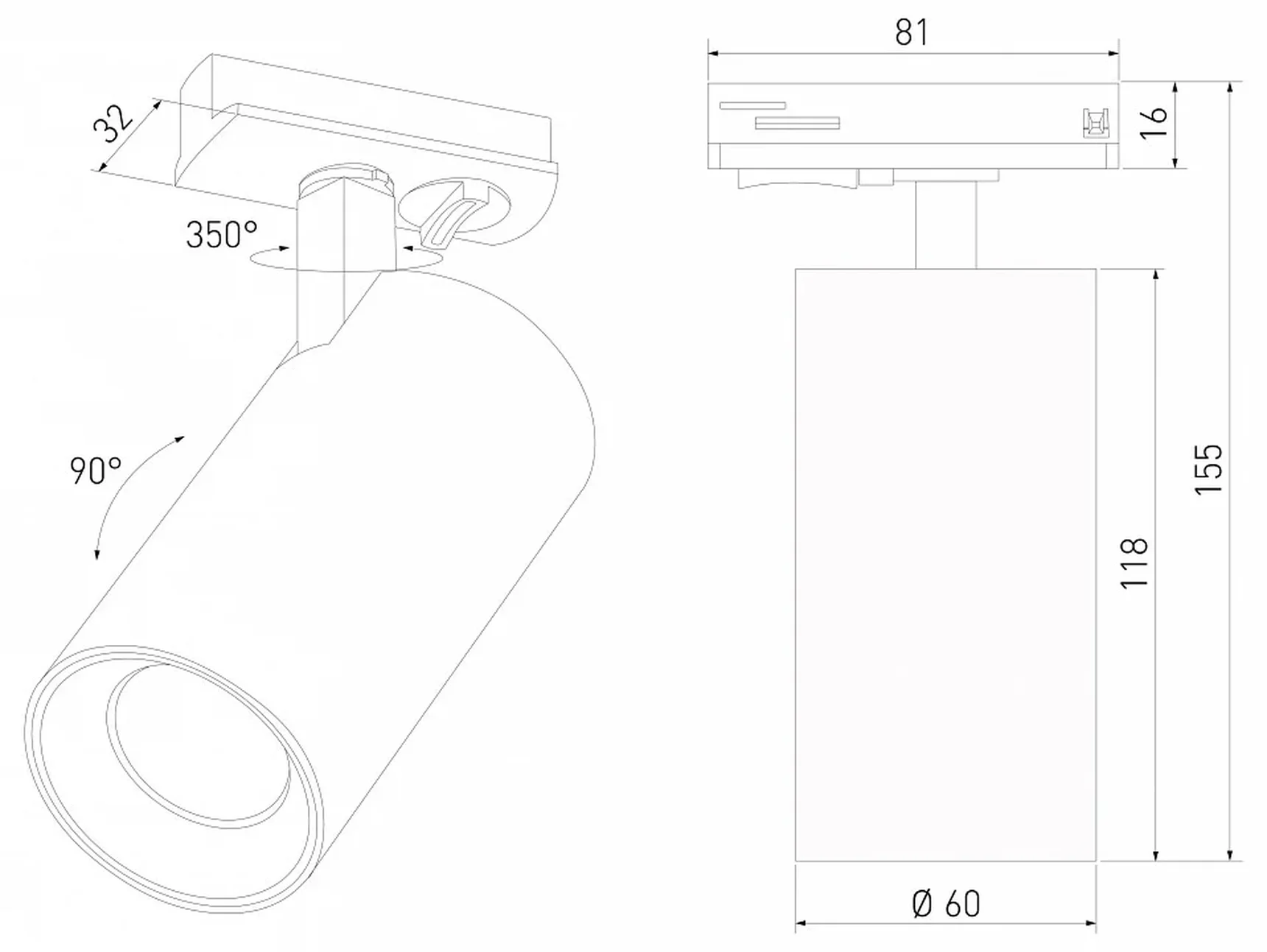Basic System Comel Трековый поворотный светильник 10W 4200K черный однофазный 85210/01