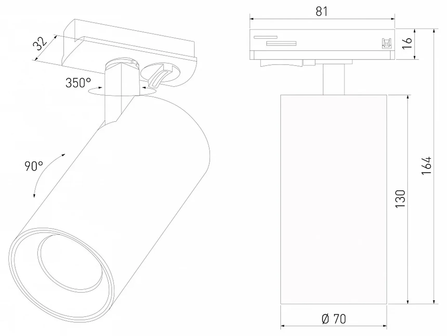 Basic System Comel Трековый поворотный светильник 18W 4200K черный однофазный 85211/01
