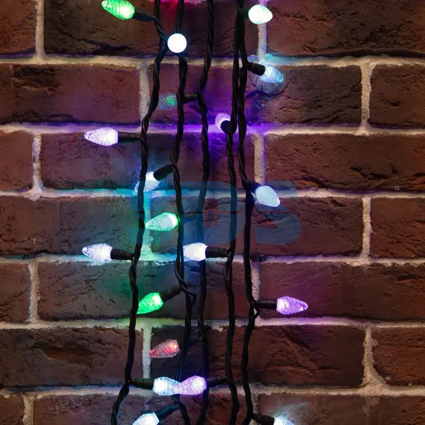 Гирлянда Мультишишки 10 м, черный Каучук, 80 диодов, цвет RGB