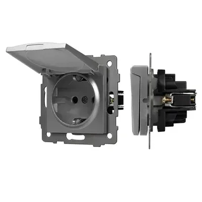 Механизм розетки влагозащищённый SCT-MCP-PL-GR-V (250V, 16A) (Arlight, -)