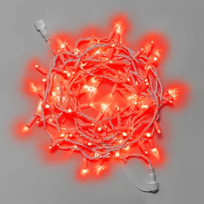 Светодиодная гирлянда INOXHUB Нить 10м, 100 LED, соединяемая, 24В, IP65, белый резиновый провод 2.3мм, КРАСНАЯ