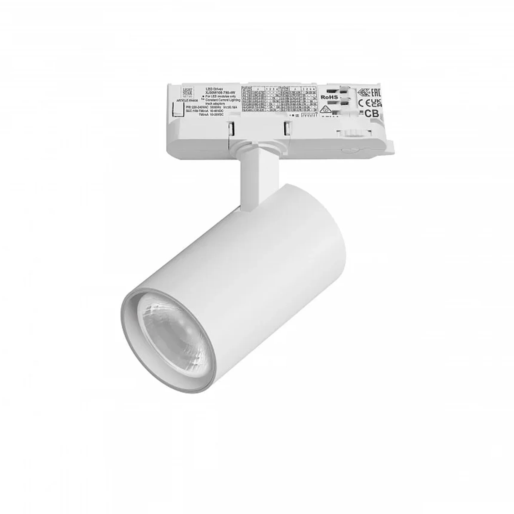 A5136QT36G Светильник ALTA BASE для трековой системы Quattro LED 15W 1880LM 36G БЕЛЫЙ 3000K с адаптером (215136 + 594036 + 215103)