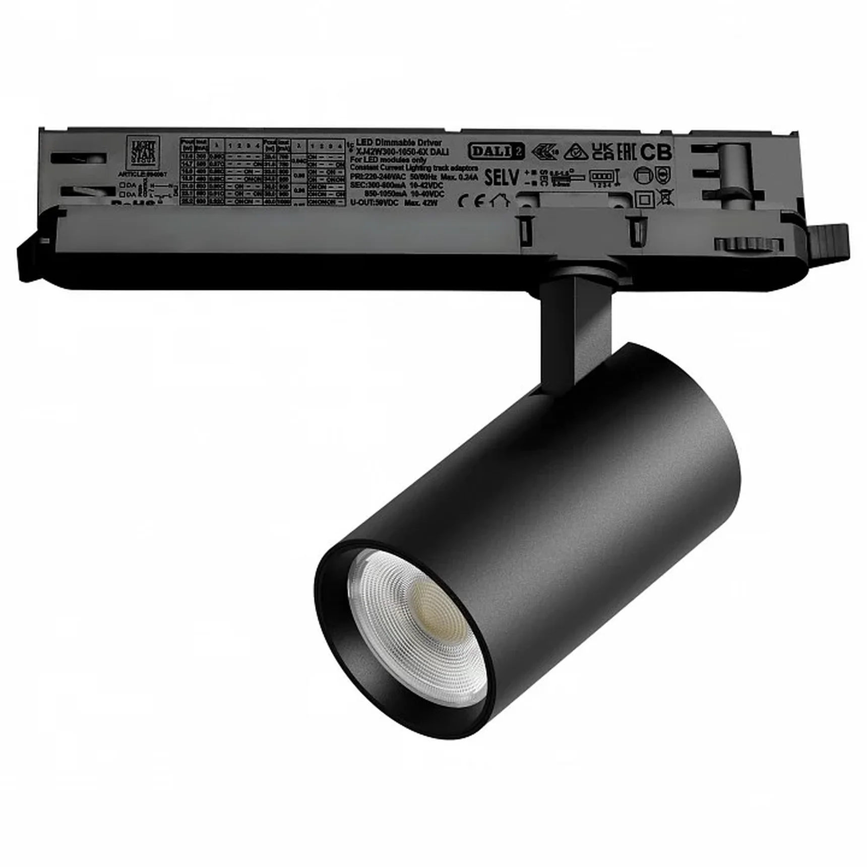 A5137DALI Светильник ALTA BASE для трековой системы Quattro с управлением DALI LED 15W 1880LM 24G ЧЕРНЫЙ 3000K с адаптером (215137 + 5940