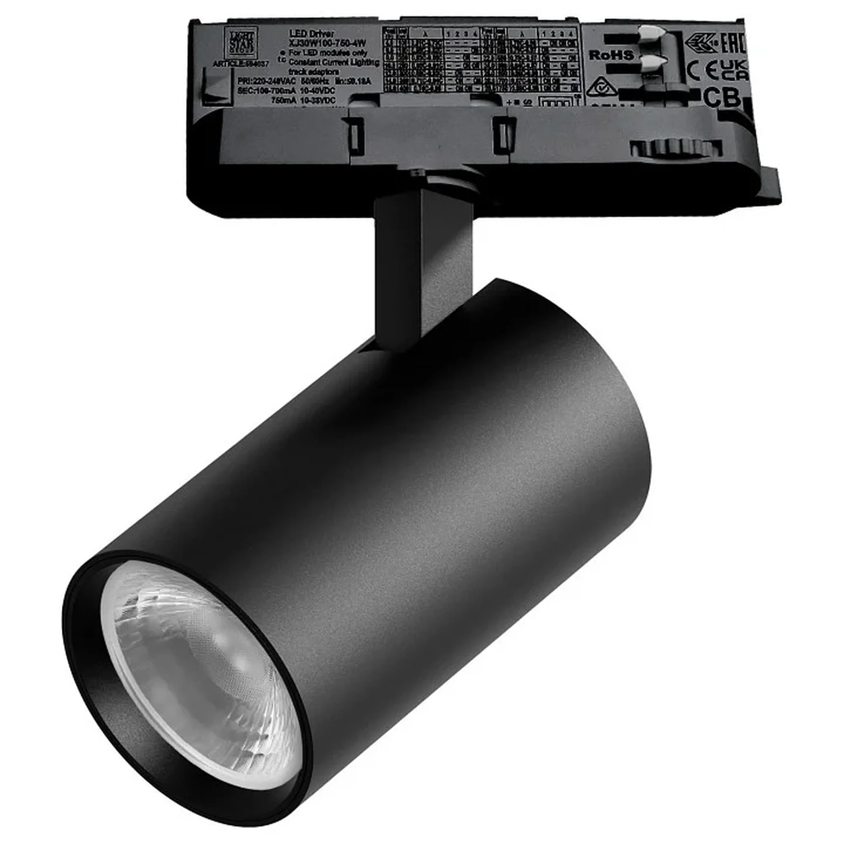 A5137QT36G Светильник ALTA BASE для трековой системы Quattro LED 15W 1880LM 36G ЧЕРНЫЙ 3000K с адаптером (215137 + 594037 + 215103)