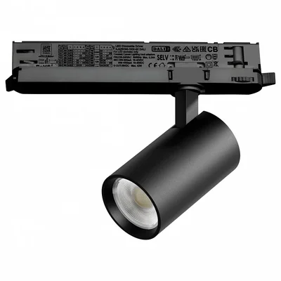 A5147DALI Светильник ALTA BASE для трековой системы Quattro с управлением DALI LED 15W 1880LM 24G ЧЕРНЫЙ 4000K с адаптером (215147 + 5940