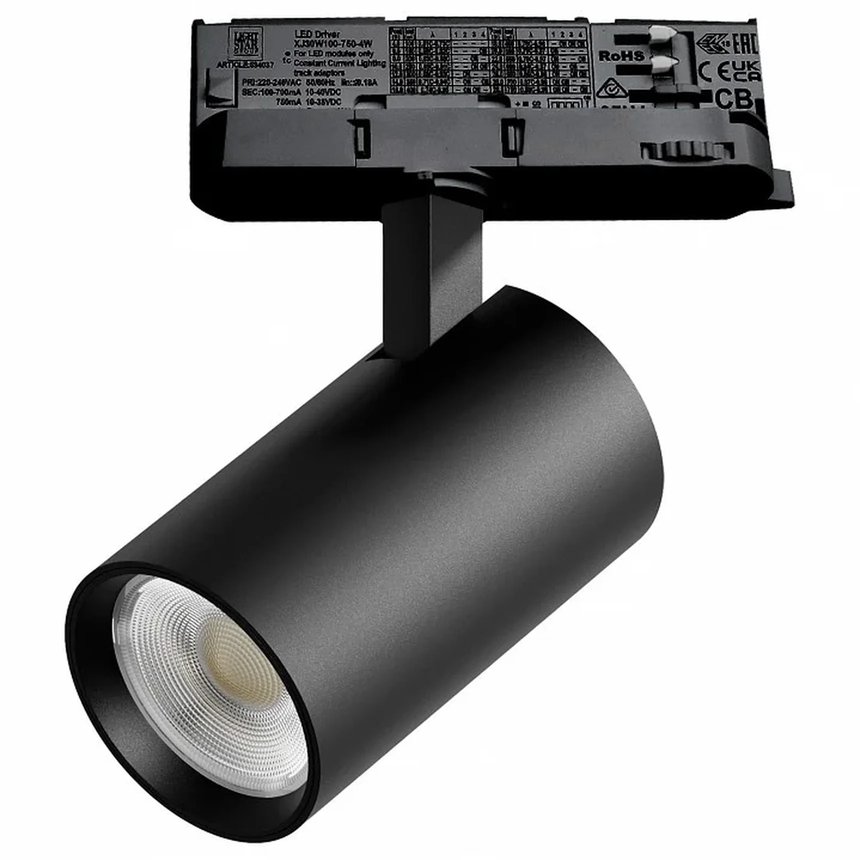 A5147QT Светильник ALTA BASE для трековой системы Quattro LED 15W 1880LM 24G ЧЕРНЫЙ 4000K с адаптером (215147 + 594037)