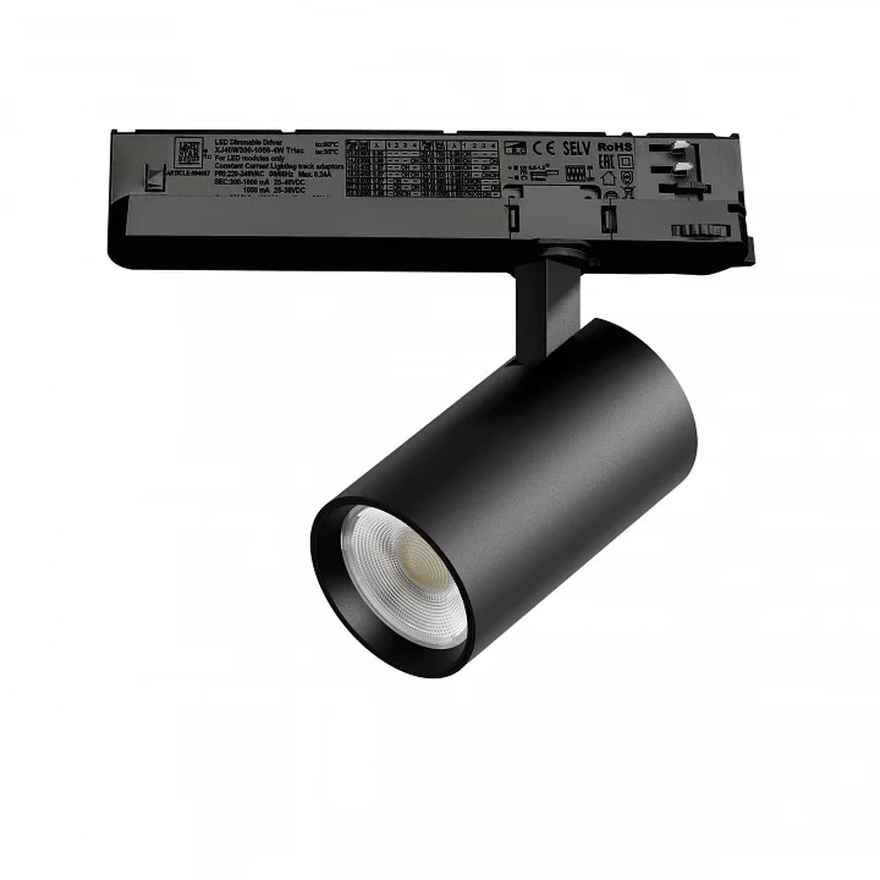 A5147TRIAC Светильник ALTA BASE для трековой системы Quattro с управлением TRIAC LED 15W 1880LM 24G ЧЕРНЫЙ 4000K с адаптером (215147 + 5