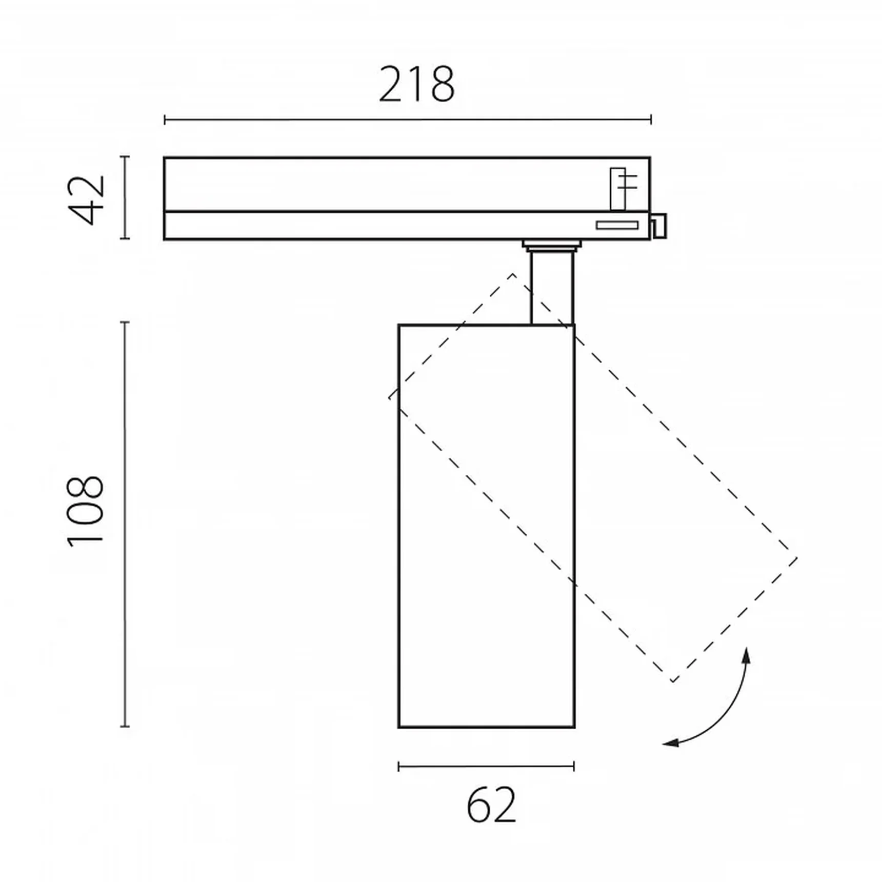 A5147TRIAC Светильник ALTA BASE для трековой системы Quattro с управлением TRIAC LED 15W 1880LM 24G ЧЕРНЫЙ 4000K с адаптером (215147 + 5