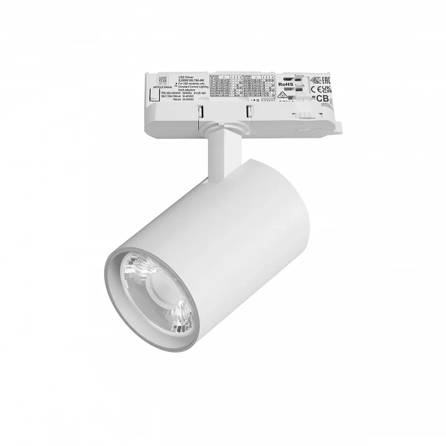 A5236QT15G Светильник ALTA BASE для трековой системы Quattro LED 24W 3040LM 15G БЕЛЫЙ 3000K с адаптером (215236 + 594036 + 215201)