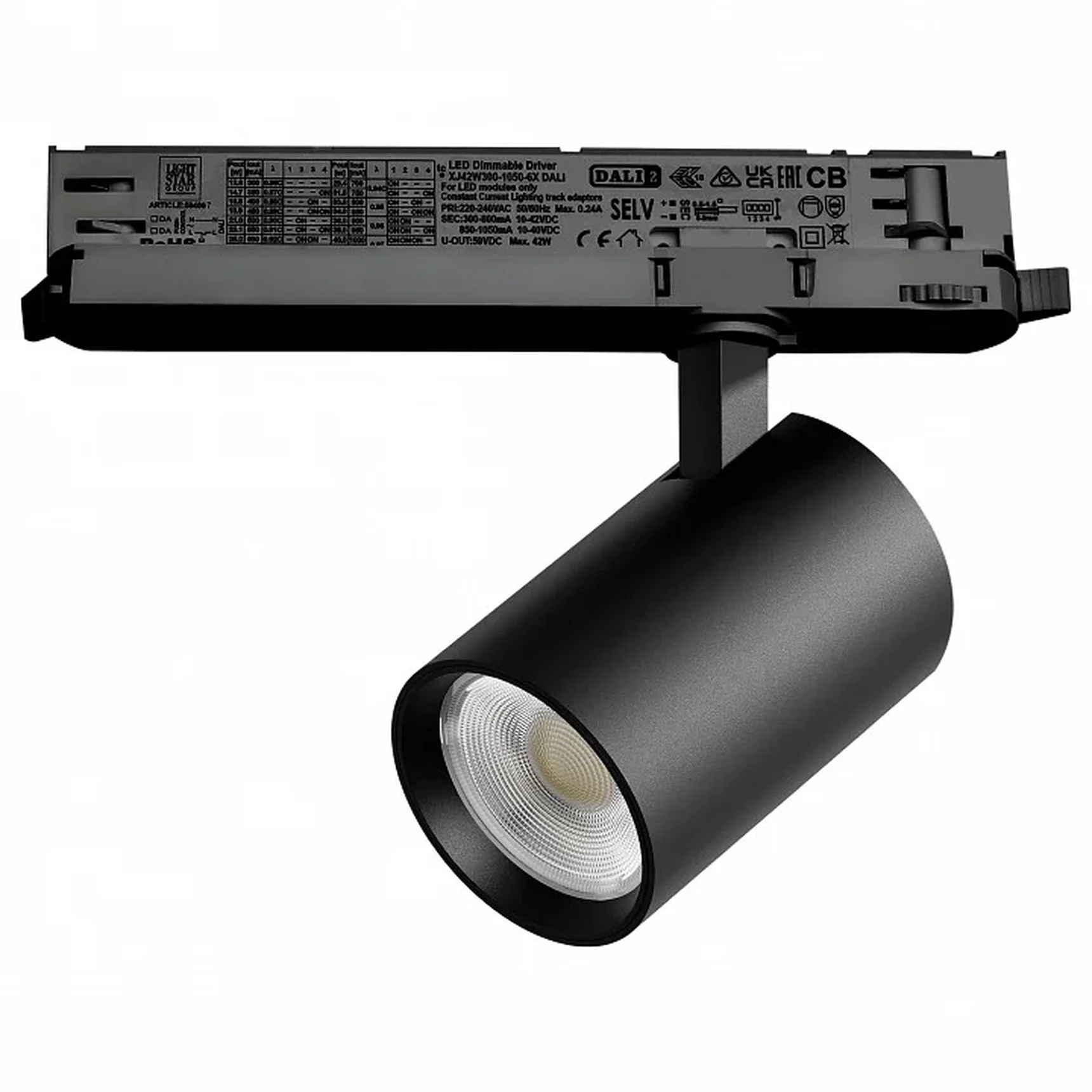 A5247DALI Светильник ALTA BASE для трековой системы Quattro с управлением DALI LED 24W 3040LM 24G ЧЕРНЫЙ 4000K с адаптером (215247 + 5940