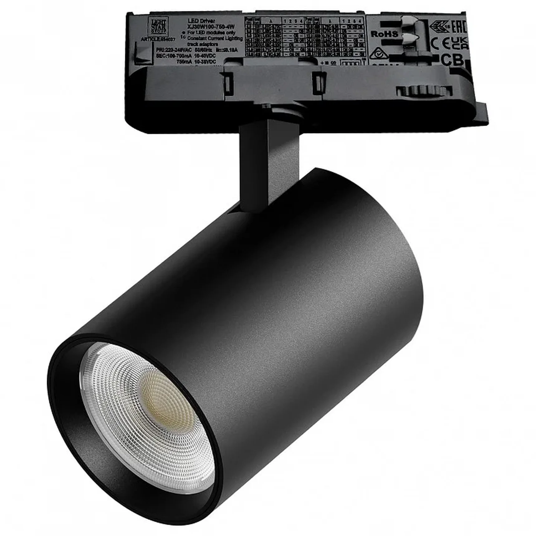 A5247QT Светильник ALTA BASE для трековой системы Quattro LED 24W 3040LM 24G ЧЕРНЫЙ 4000K с адаптером (215247 + 594037)