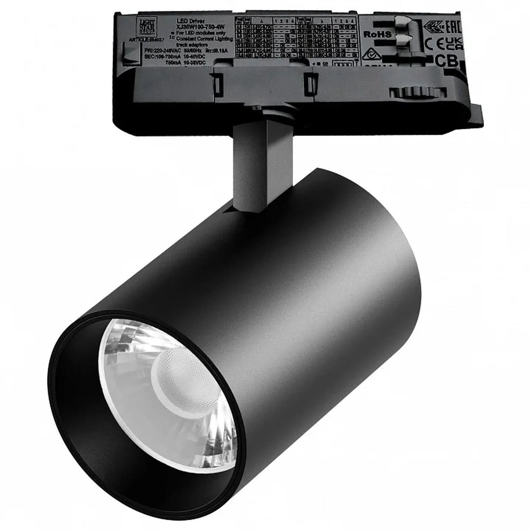 A5347QT15G Светильник ALTA BASE для трековой системы Quattro LED 30W 3525LM 15G ЧЕРНЫЙ 4000K с адаптером (215347 + 594037 + 215301)