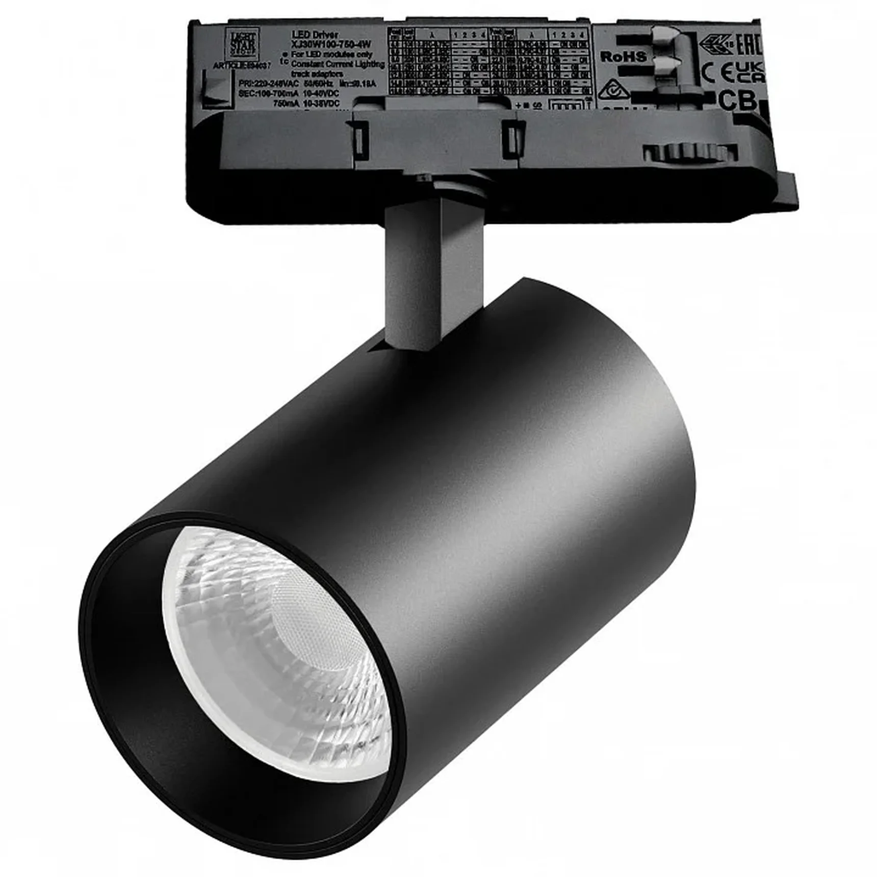 A5347QT36G Светильник ALTA BASE для трековой системы Quattro LED 30W 3525LM 36G ЧЕРНЫЙ 4000K с адаптером (215347 + 594037 + 215303)