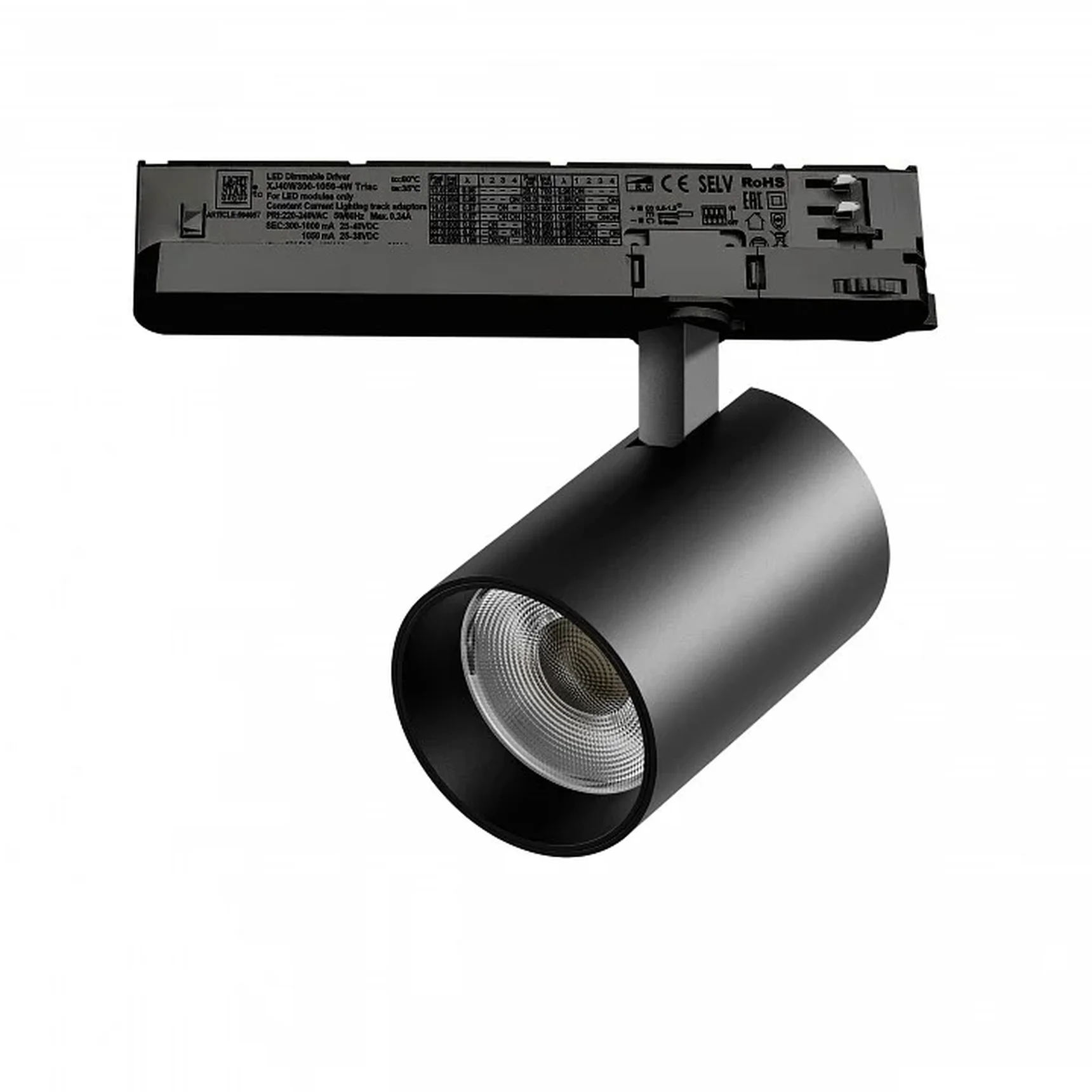 A5347TRIAC Светильник ALTA BASE для трековой системы Quattro с управлением TRIAC LED 30W 3525LM 24G ЧЕРНЫЙ 4000K с адаптером (215347 + 5