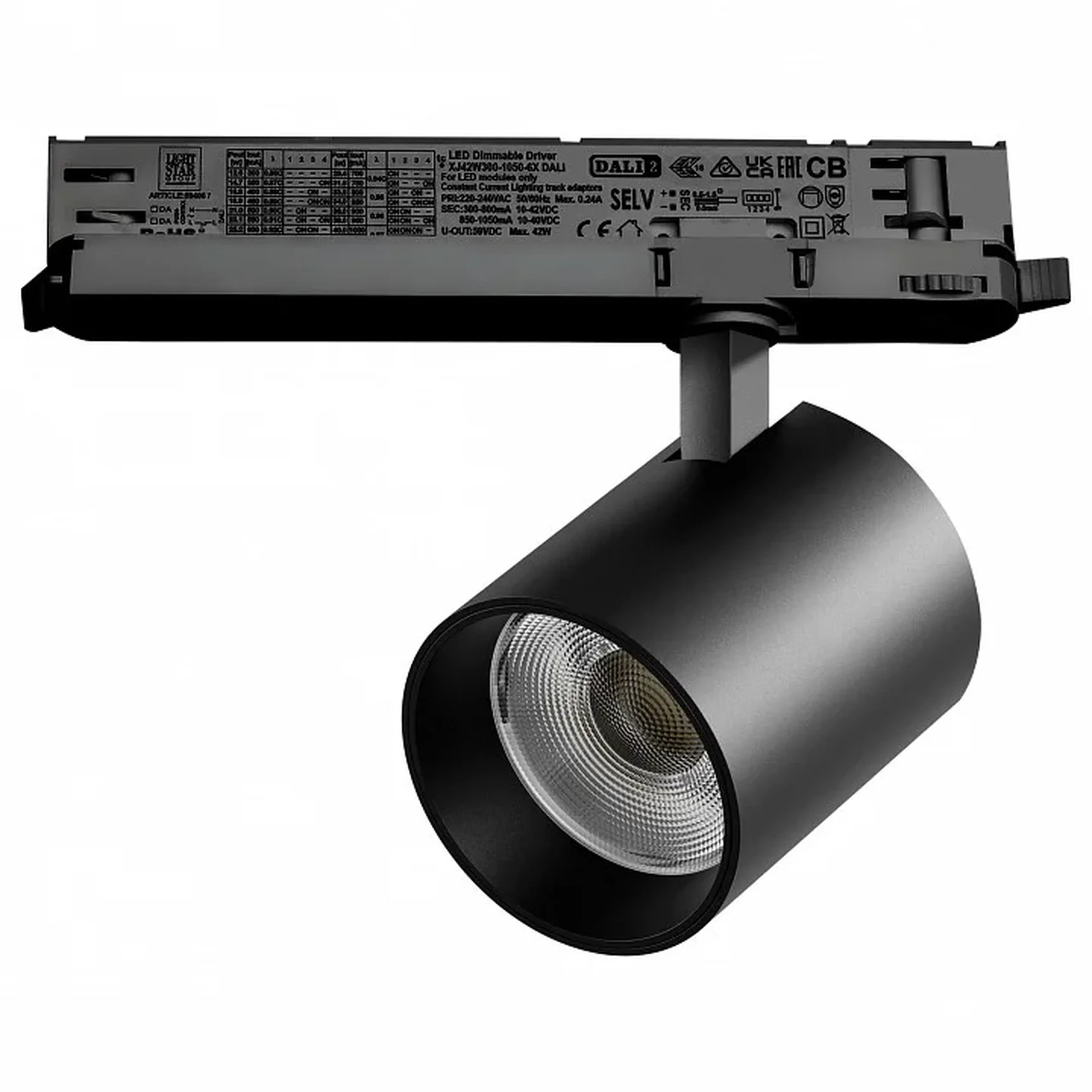 A5437DALI Светильник ALTA BASE для трековой системы Quattro с управлением DALI LED 35W 3176LM 24G ЧЕРНЫЙ 3000K с адаптером (215437 + 5940