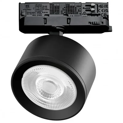 A5537QT60G Светильник ALTA PRO для трековой системы Quattro LED 15W 1700LM 60G ЧЕРНЫЙ 3000K с адаптером (215537 + 594037 + 215504)