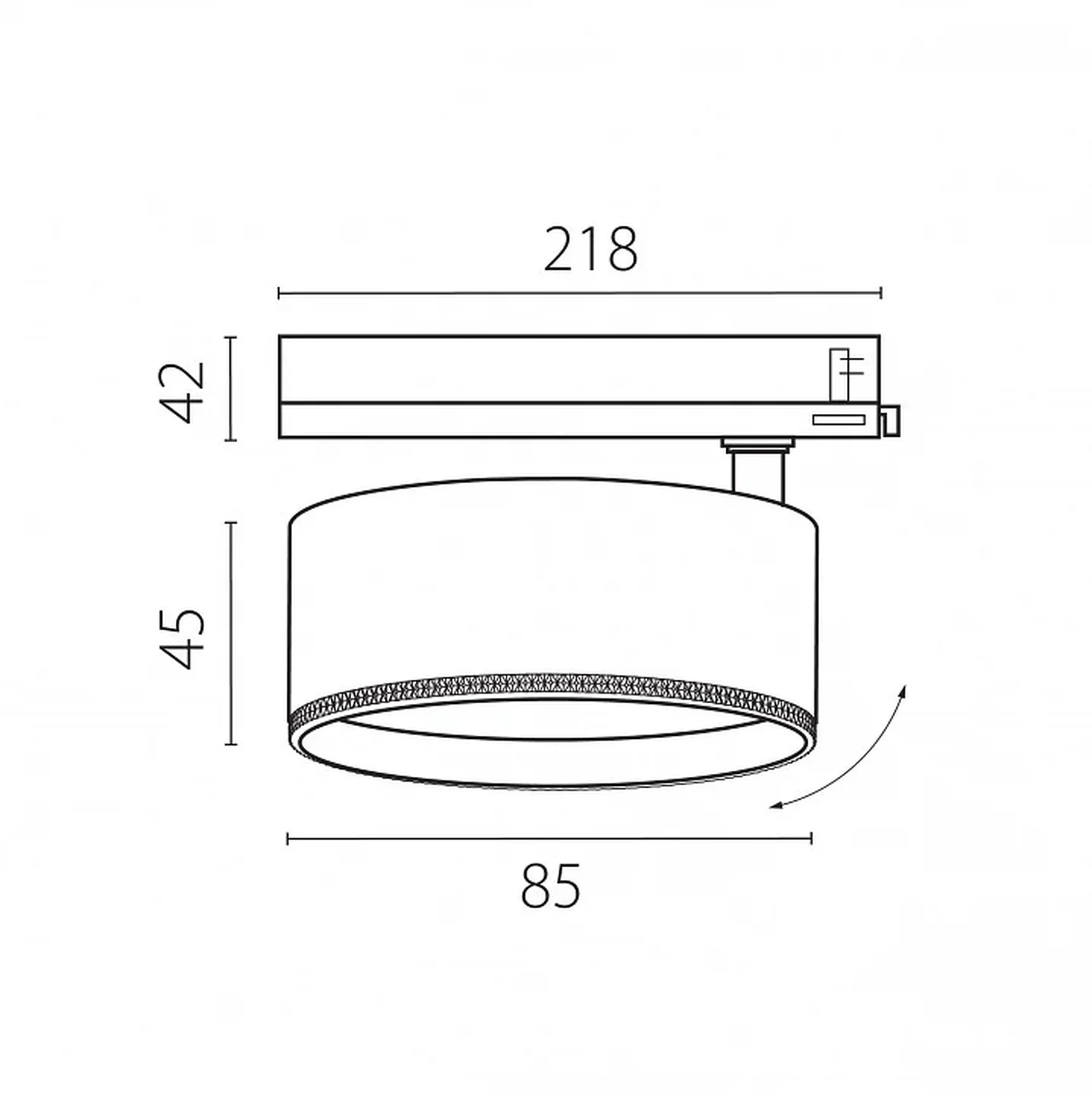 A5537TRIAC Светильник ALTA PRO для трековой системы Quattro с управлением TRIAC LED 15W 1700LM 36G ЧЕРНЫЙ 3000K с адаптером (215537 + 59