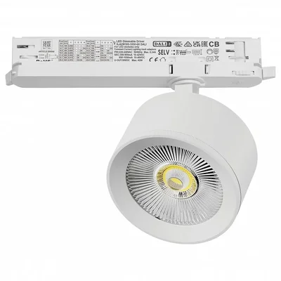 A5546DALI Светильник ALTA PRO для трековой системы Quattro с управлением DALI LED 15W 1700LM 36G БЕЛЫЙ 4000K с адаптером (215546 + 594066