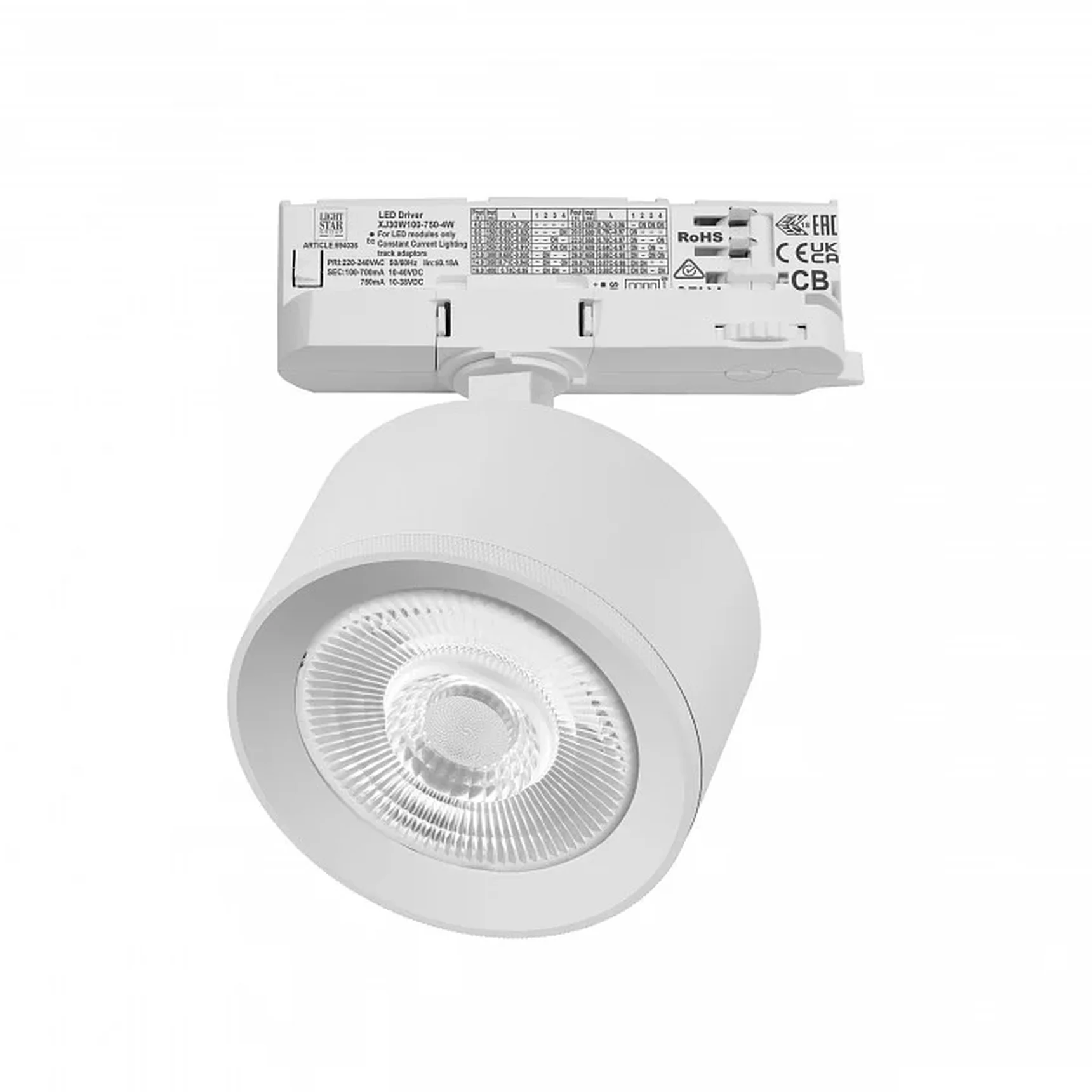 A5546QT60G Светильник ALTA PRO для трековой системы Quattro LED 15W 1700LM 60G БЕЛЫЙ 4000K с адаптером (215546 + 594036 + 215504)