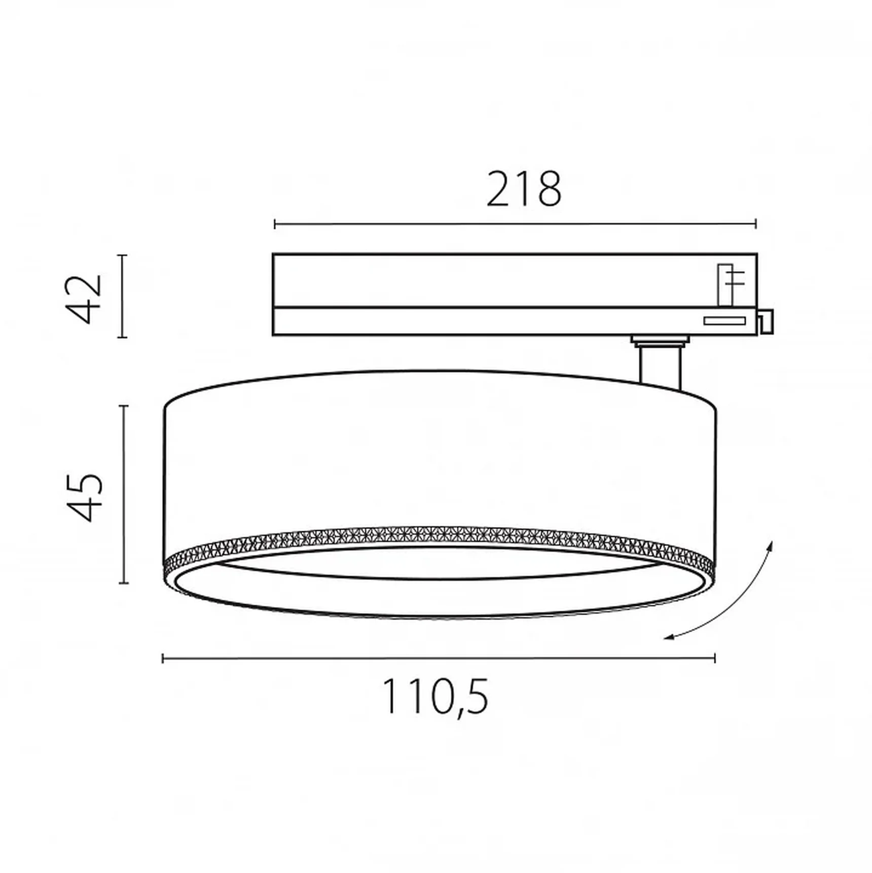 A5637TRIAC Светильник ALTA PRO для трековой системы Quattro с управлением TRIAC LED 30W 3510LM 36G ЧЕРНЫЙ 3000K с адаптером (215637 + 59