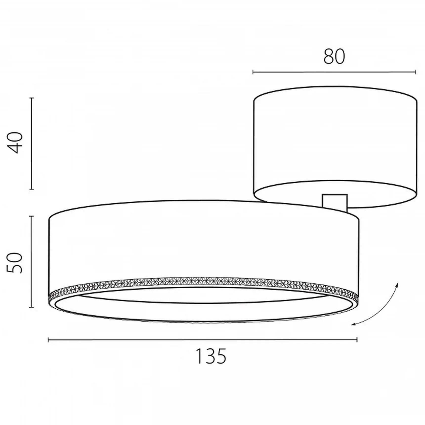 A5736SO Светильник ALTA PRO накладной LED 35W 3230LM 36G БЕЛЫЙ 3000K с накл. чашей