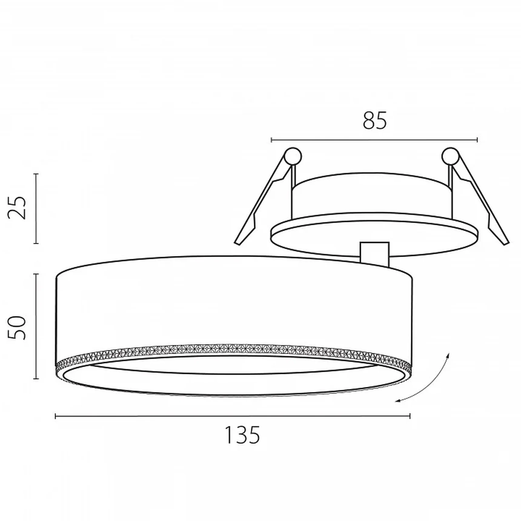 A5737RS Светильник ALTA PRO встраиваемый LED 35W 3230LM 36G ЧЕРНЫЙ 3000K со встр. чашей