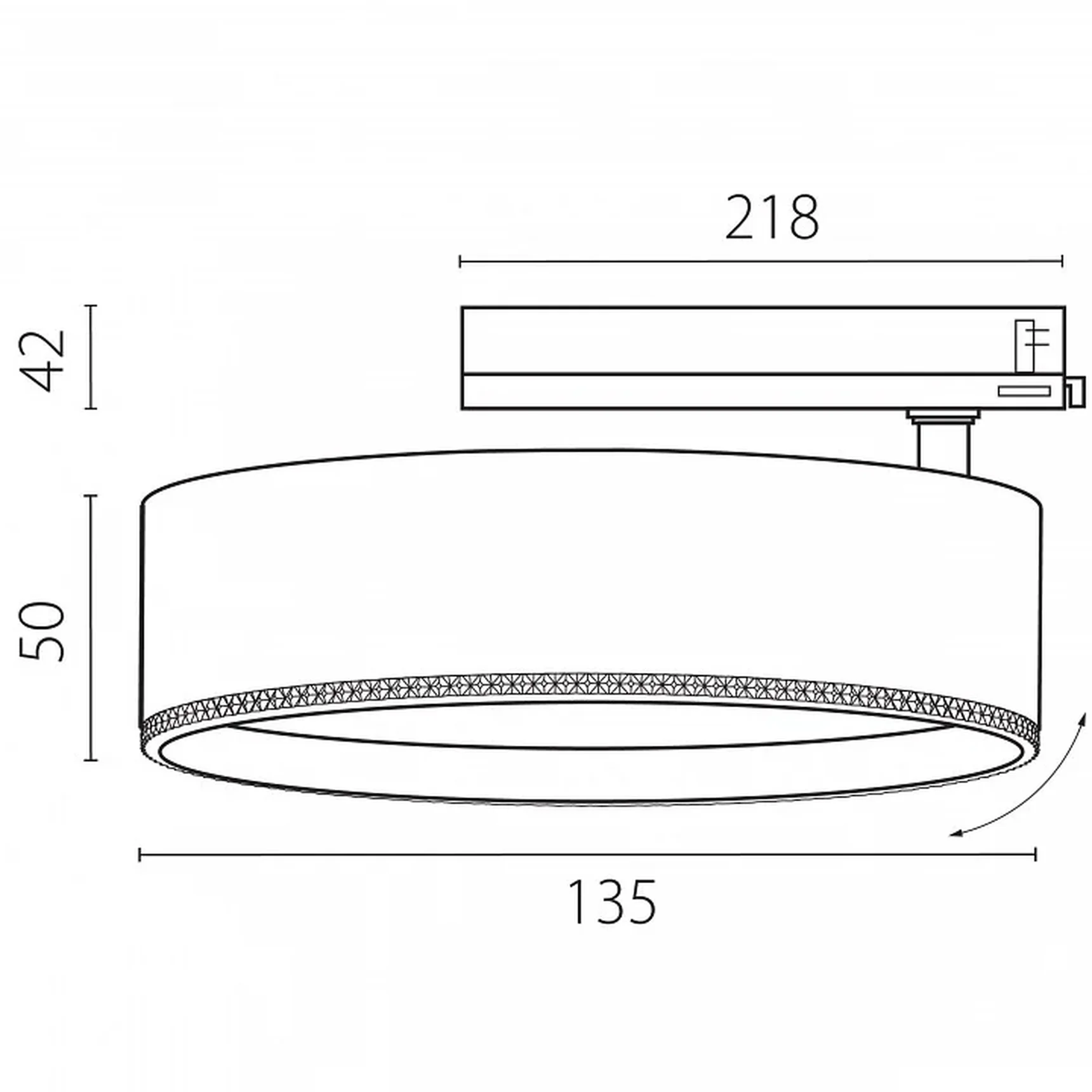 A5747TRIAC Светильник ALTA PRO для трековой системы Quattro с управлением TRIAC LED 35W 3230LM 36G ЧЕРНЫЙ 4000K с адаптером (215747 + 59