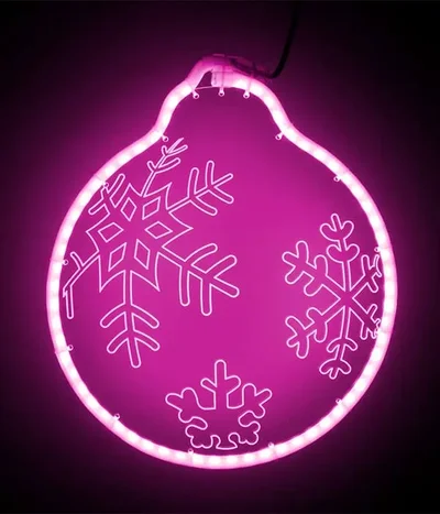 Светодиодная Фигура Шар 30 x 30 см Розовая, Гибкий Неон и Акрилайт, IP54, HFS2-2P