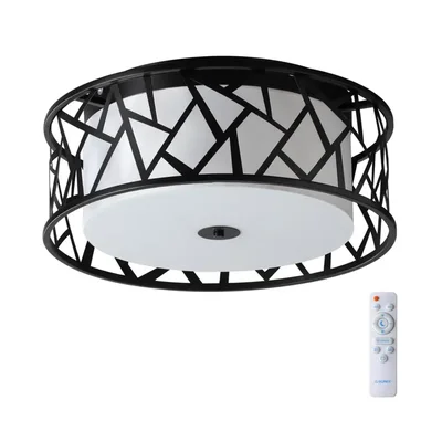 7700/40L AVRA LED SN 34 Светильник металл/ткань/стекло/белый/черный LED 40Вт 3000-6000K D500 IP20 пульт ДУ FABIANA