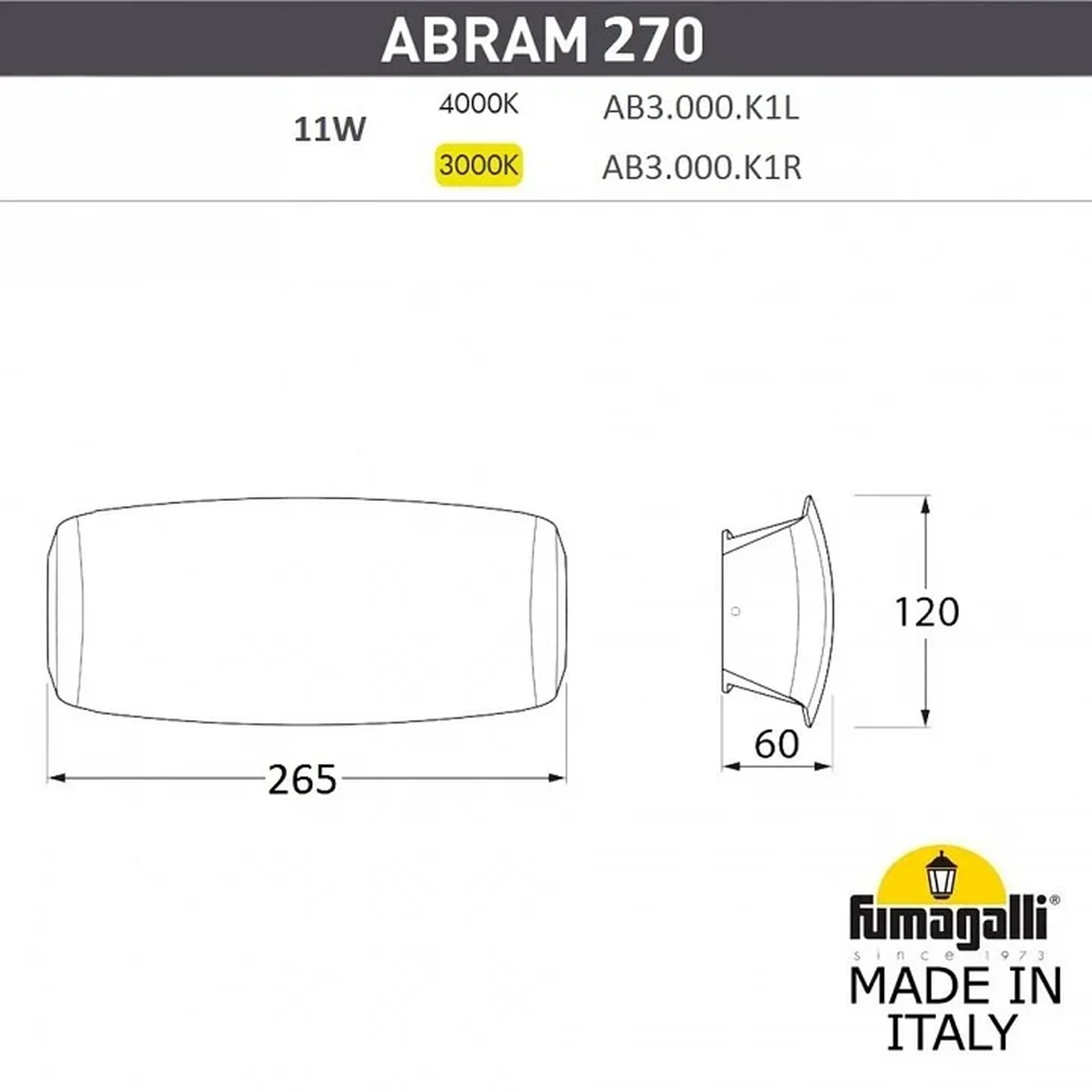 Накладной светильник Abram AB3.000.000.LXP1L