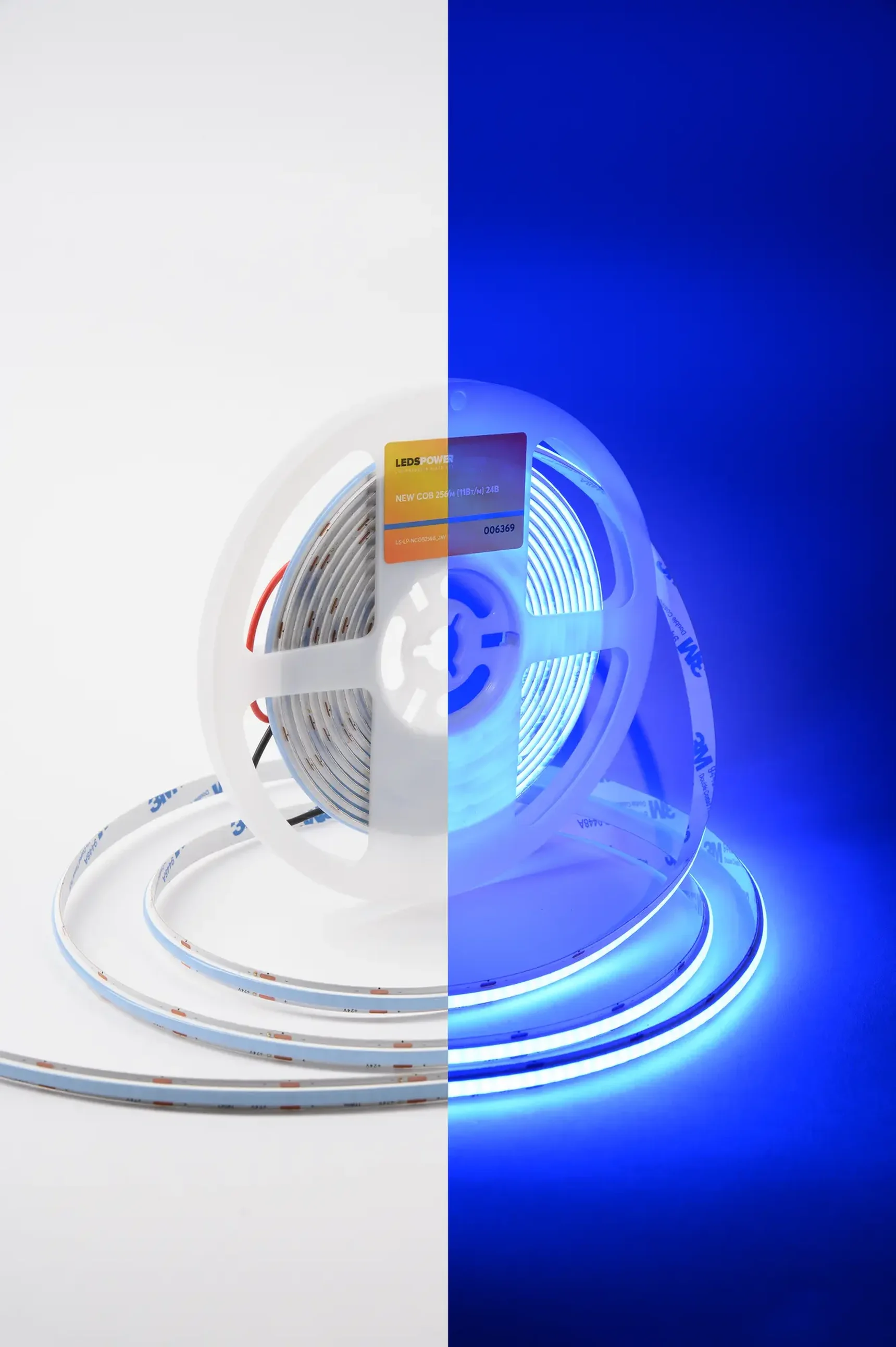 Светодиодная лента NEW COB 256/м (11Вт/м) 24В синяя 006369