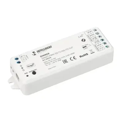 INTELLIGENT ARLIGHT Диммер SMART-PWM-102-72-MIX-PD-SUF (12-36V, 2x5A, ZB, 2.4G) (IARL, Пластик)