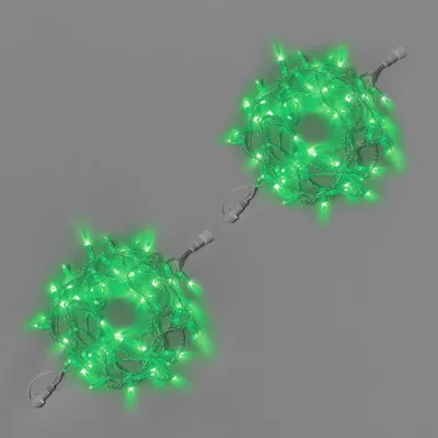 Светодиодная гирлянда INOXHUB Нить 10м, 100 LED, соединяемая, 220В, IP65, прозрачный провод, ЗЕЛЕНЫЙ