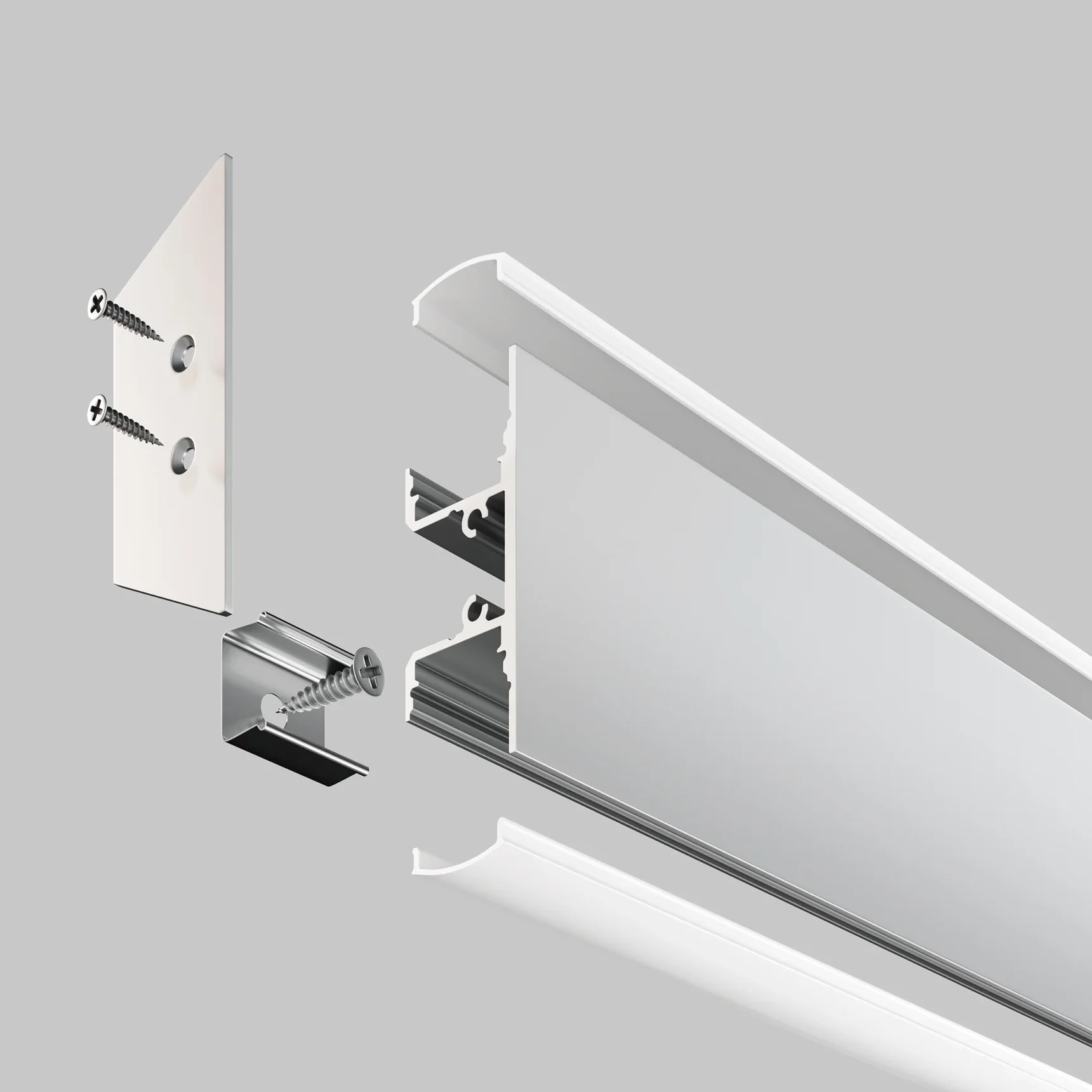 Алюминиевый профиль накладной 18x48, ALM-1848-S-2M