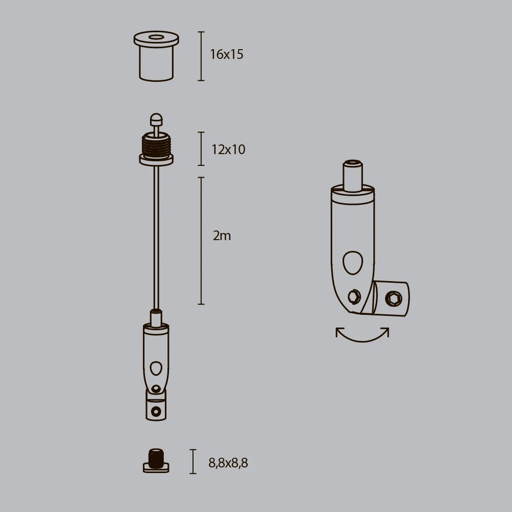 Комплект подвесов для радиусного профиля 2м.