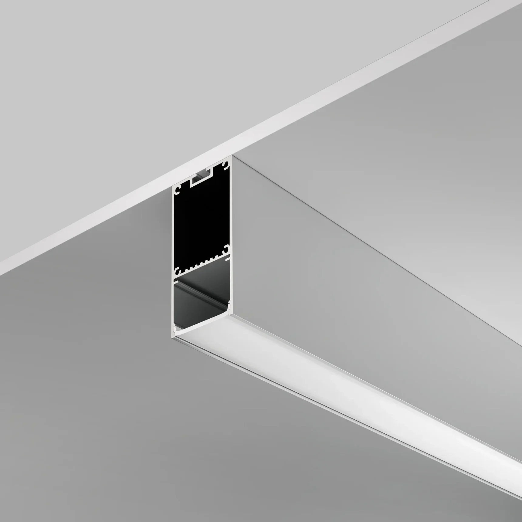 Алюминиевый профиль подвесной -накладной 35x66, ALM-3566-S-2M