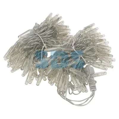 Гирлянда Нить 10м, с эффектом мерцания, Прозрачный ПВХ, 24В, цвет: Тёплый белый