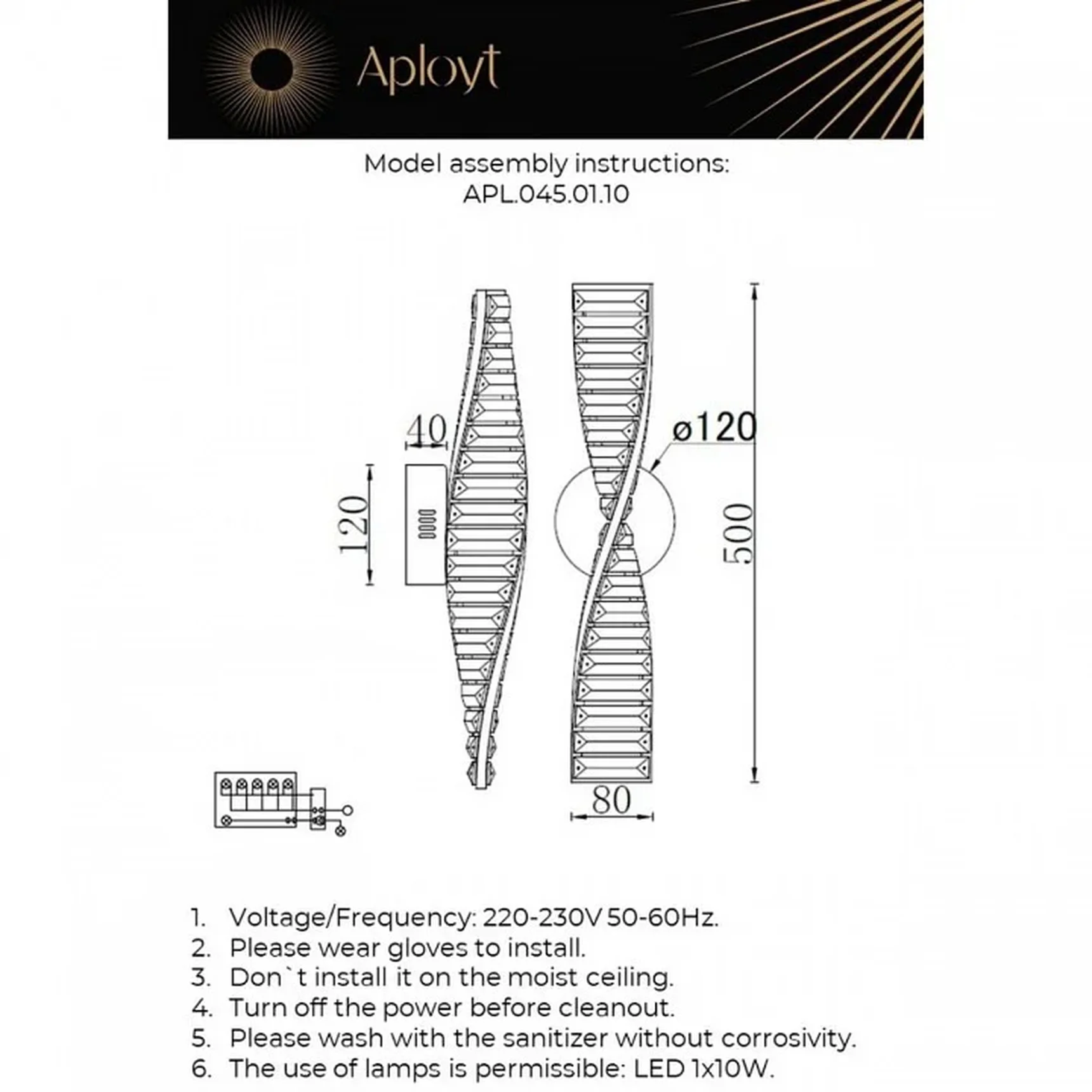 APL.045.01.10 Бра настенное светодиодное Aployt Olimp