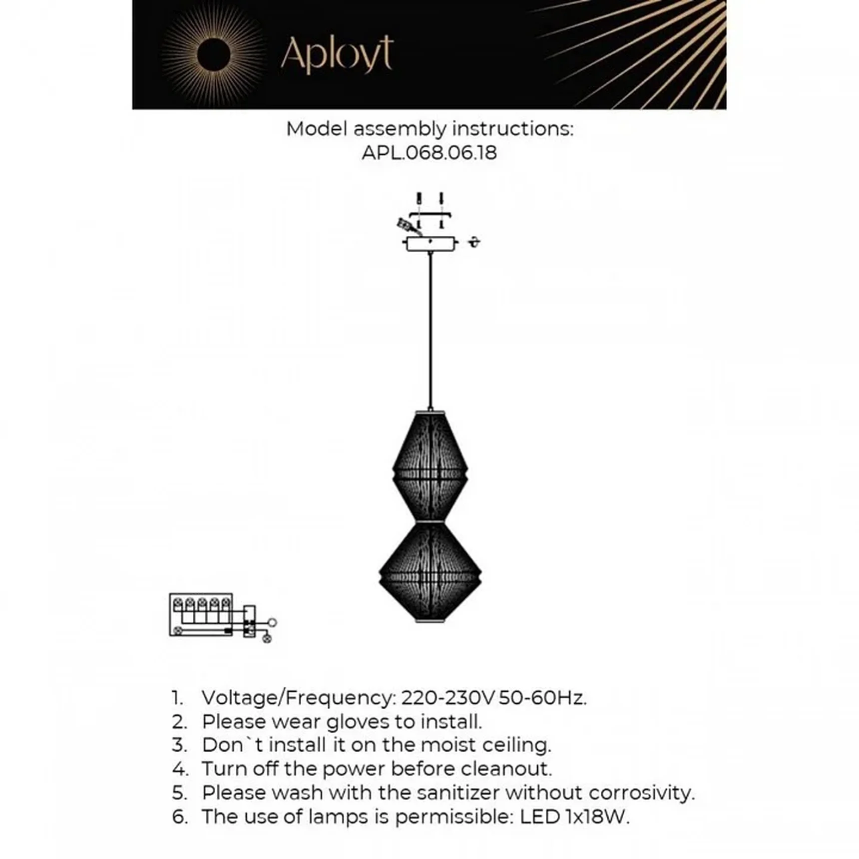 Светильник подвесной Aployt APL.068.06.18