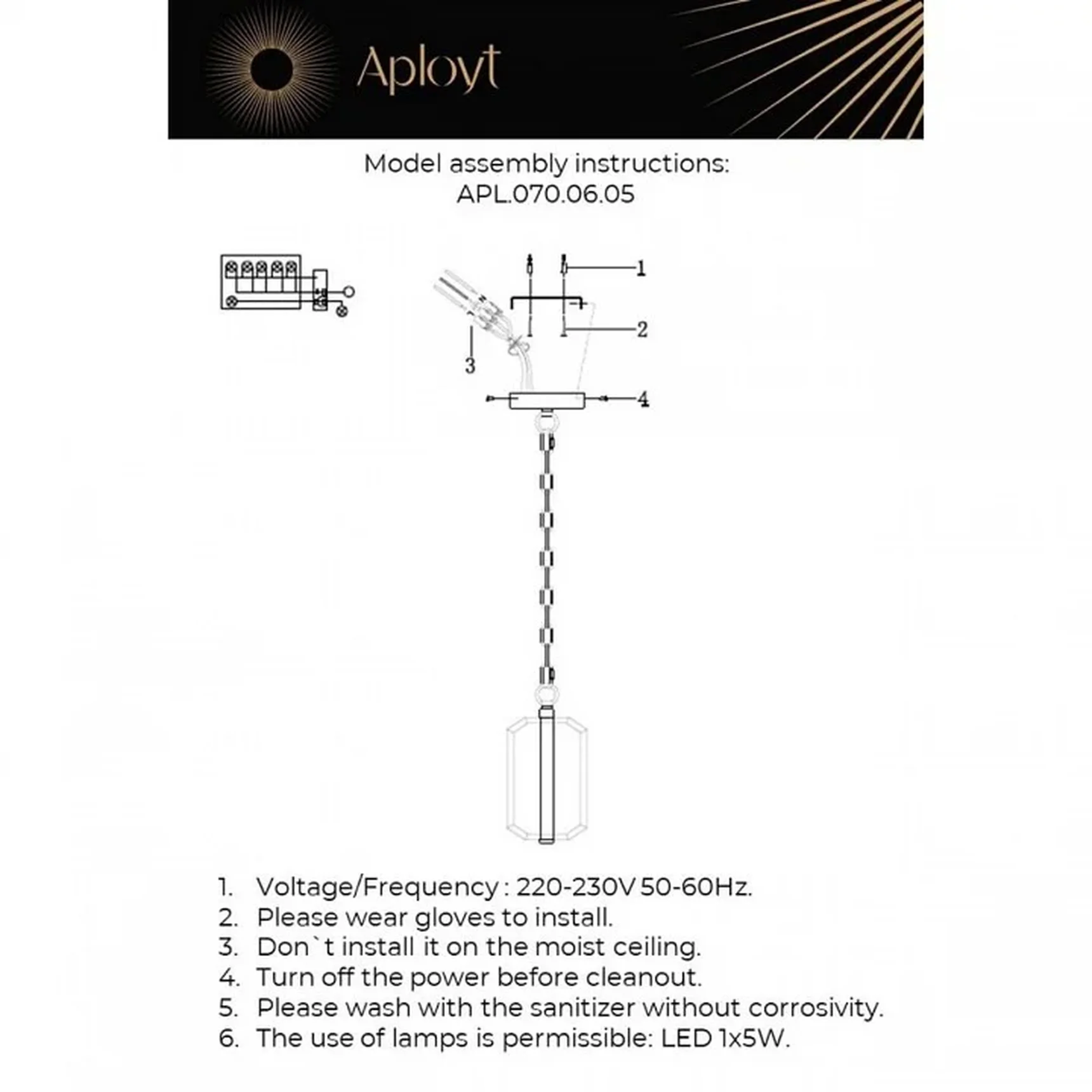 Светильник подвесной Aployt APL.070.06.05