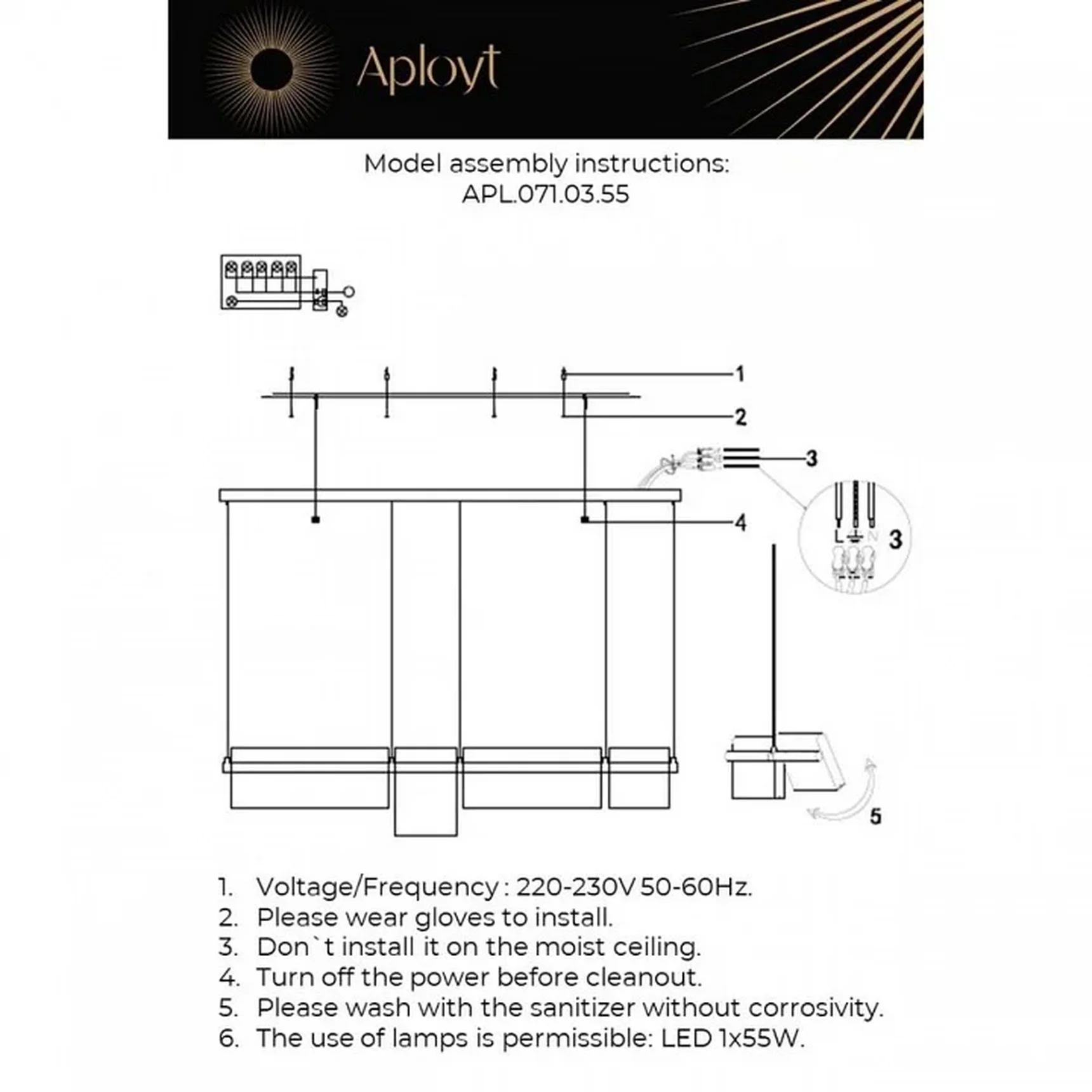 Люстра подвесная Aployt APL.071.03.55