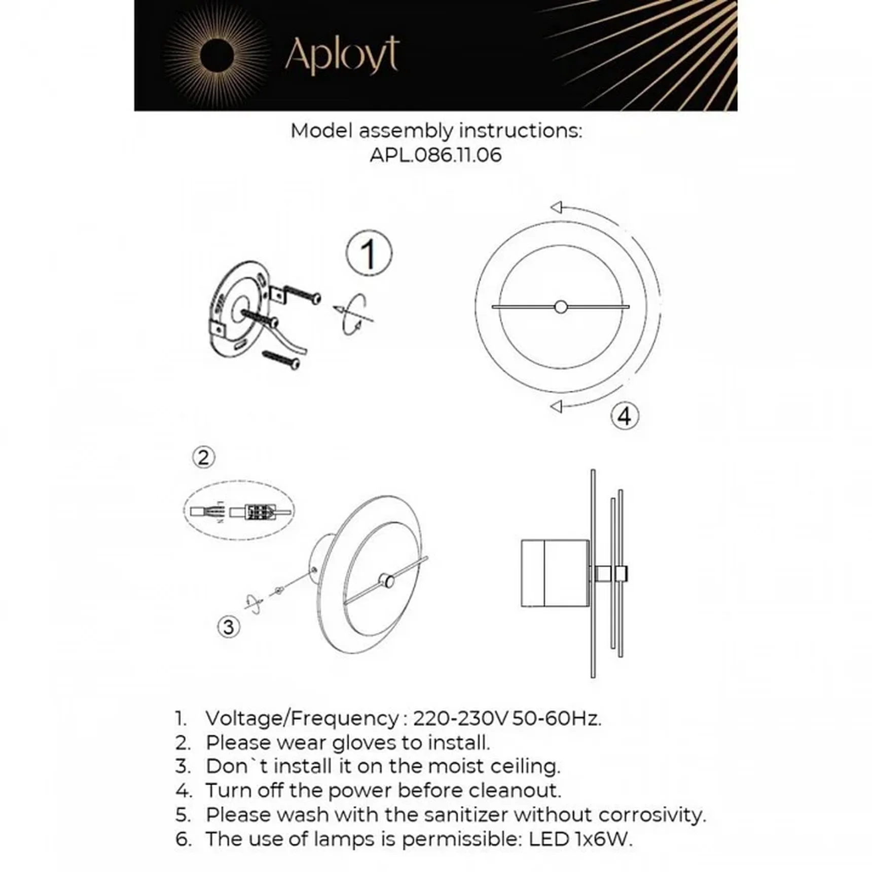 Светильник настенный (Бра) Aployt APL.086.11.06