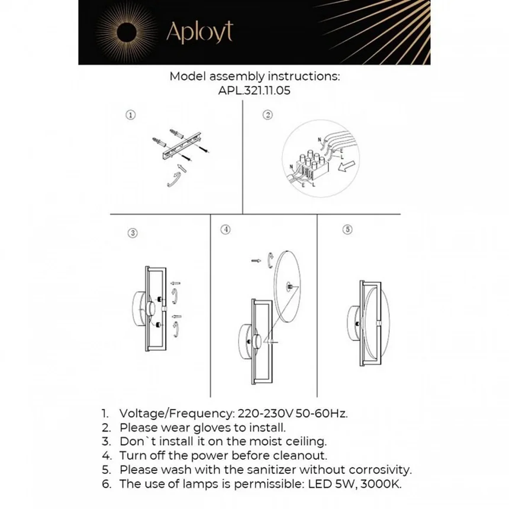 APL.321.11.05 Бра настенное светодиодное Aployt Sabina