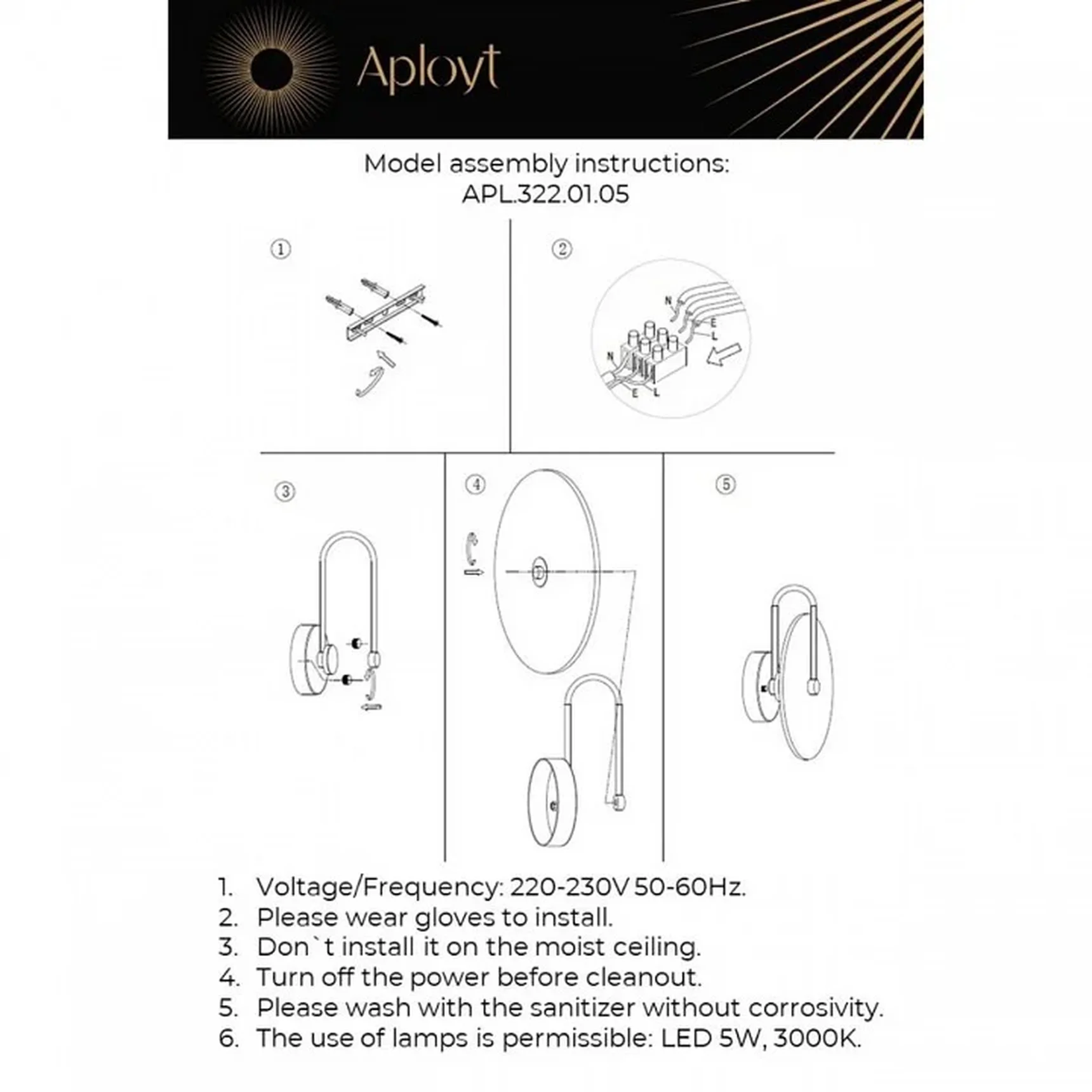 APL.322.01.05 Бра настенное светодиодное Aployt Zhulen