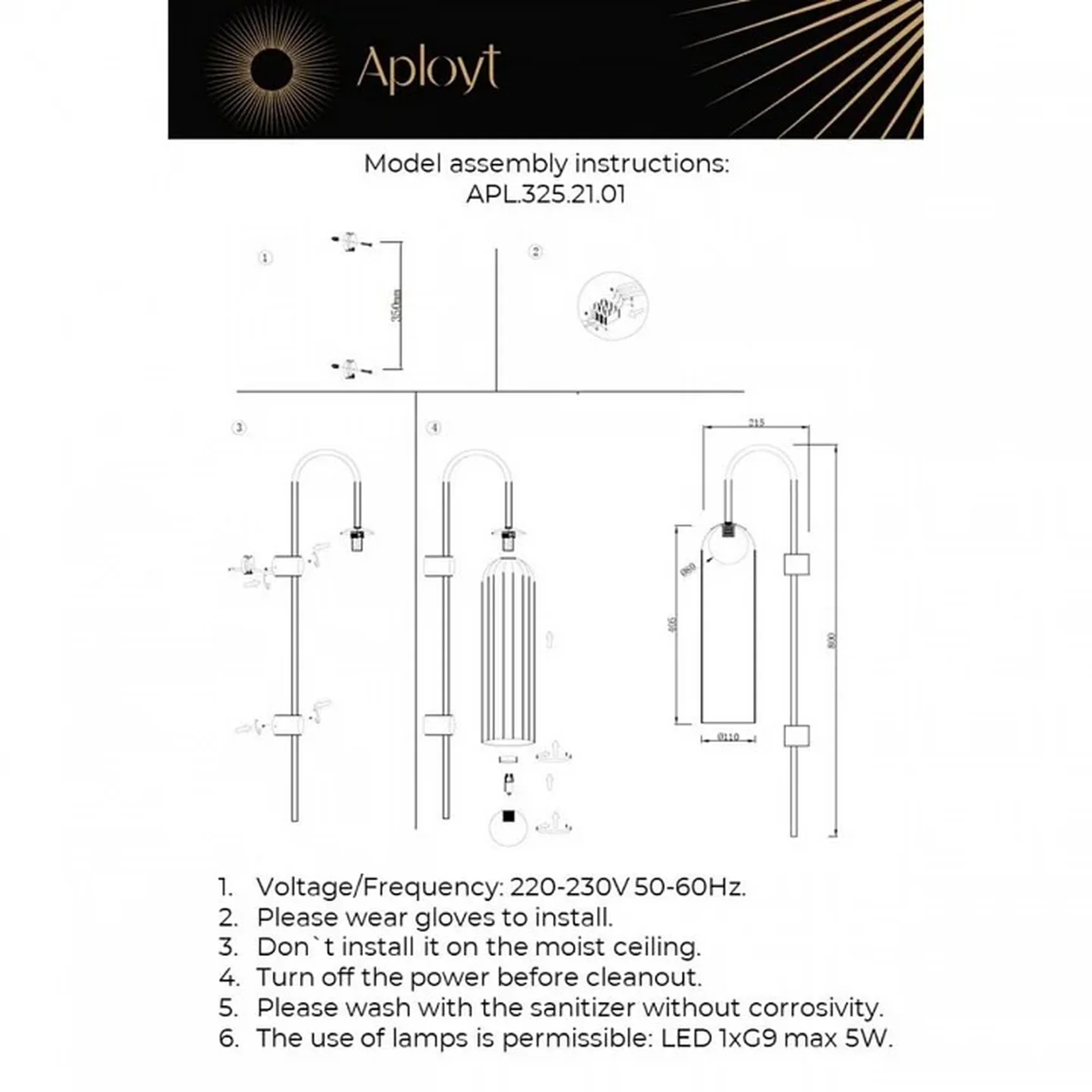 APL.325.21.01 Бра настенное Aployt Arian