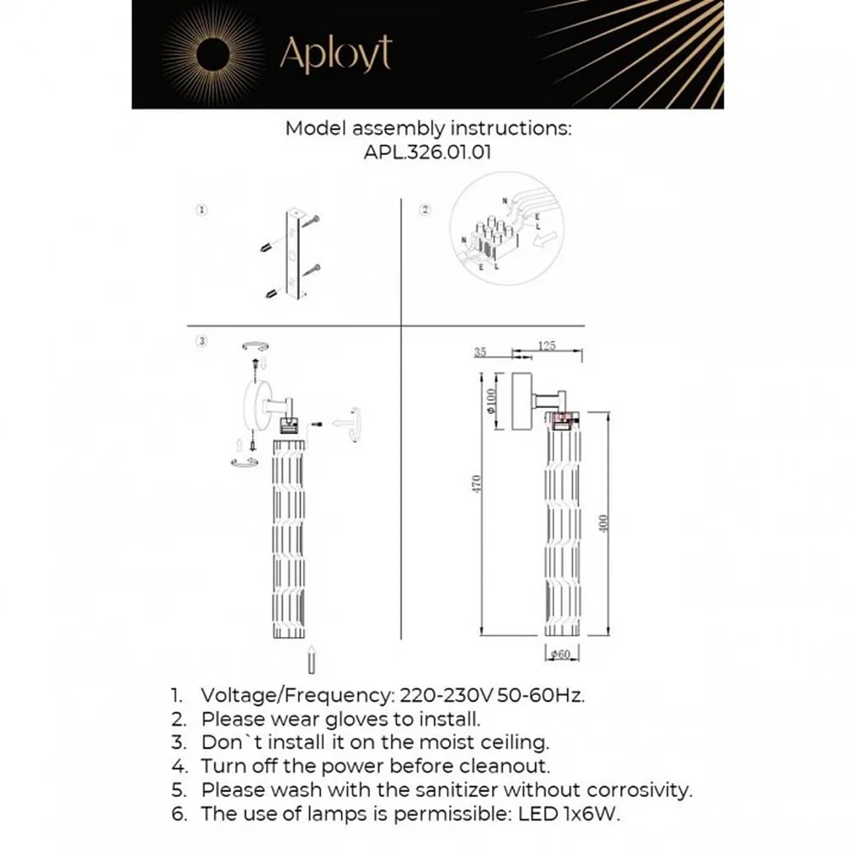 APL.326.01.01 Бра настенное Aployt Dzhosi
