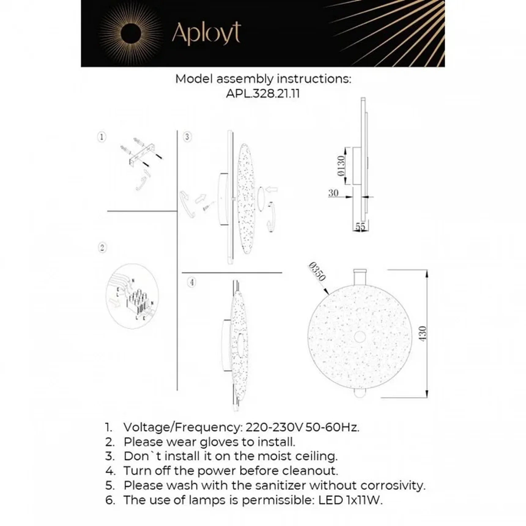 Светильник настенный (Бра) Aployt APL.328.21.11