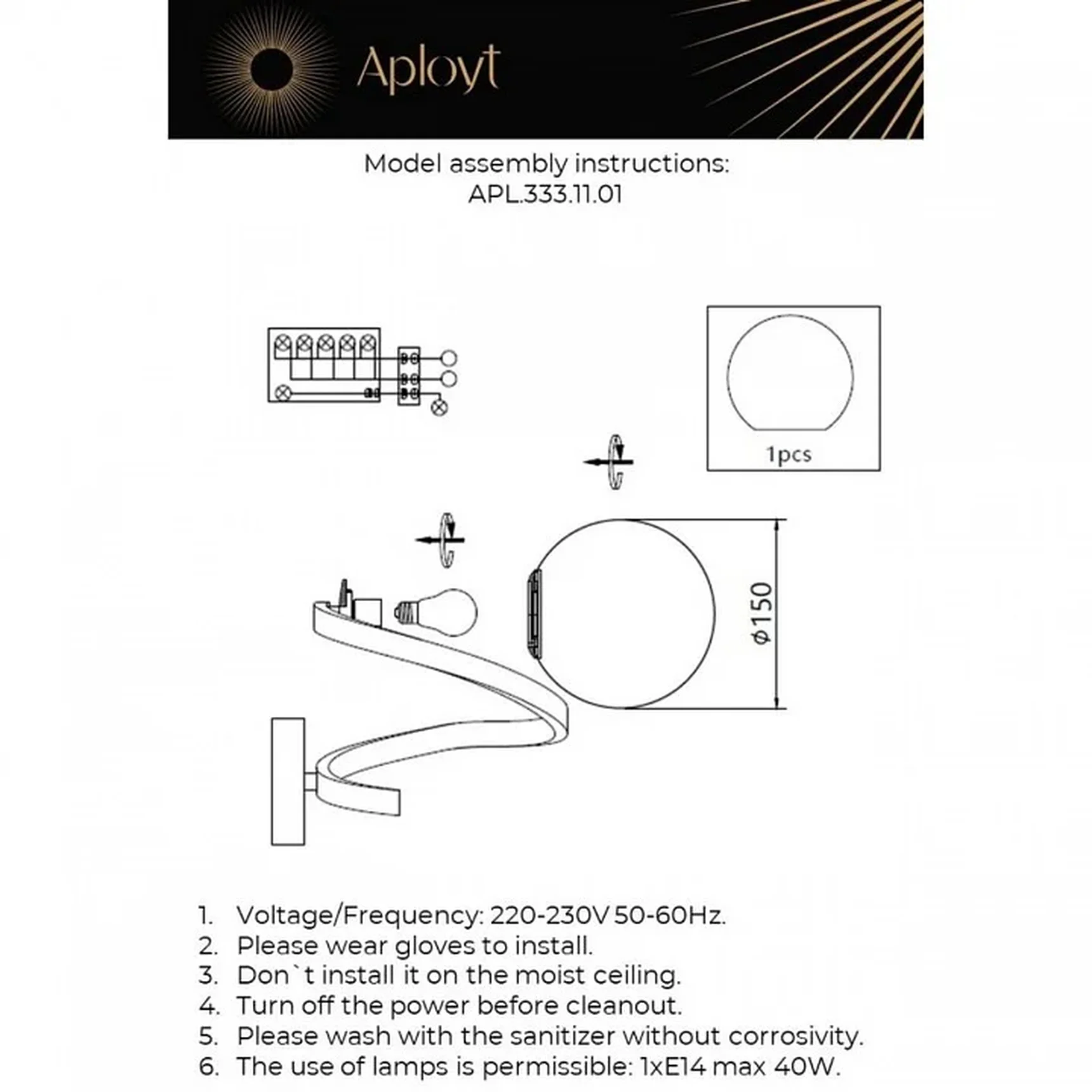 APL.333.11.01 Бра настенное Aployt Dezire