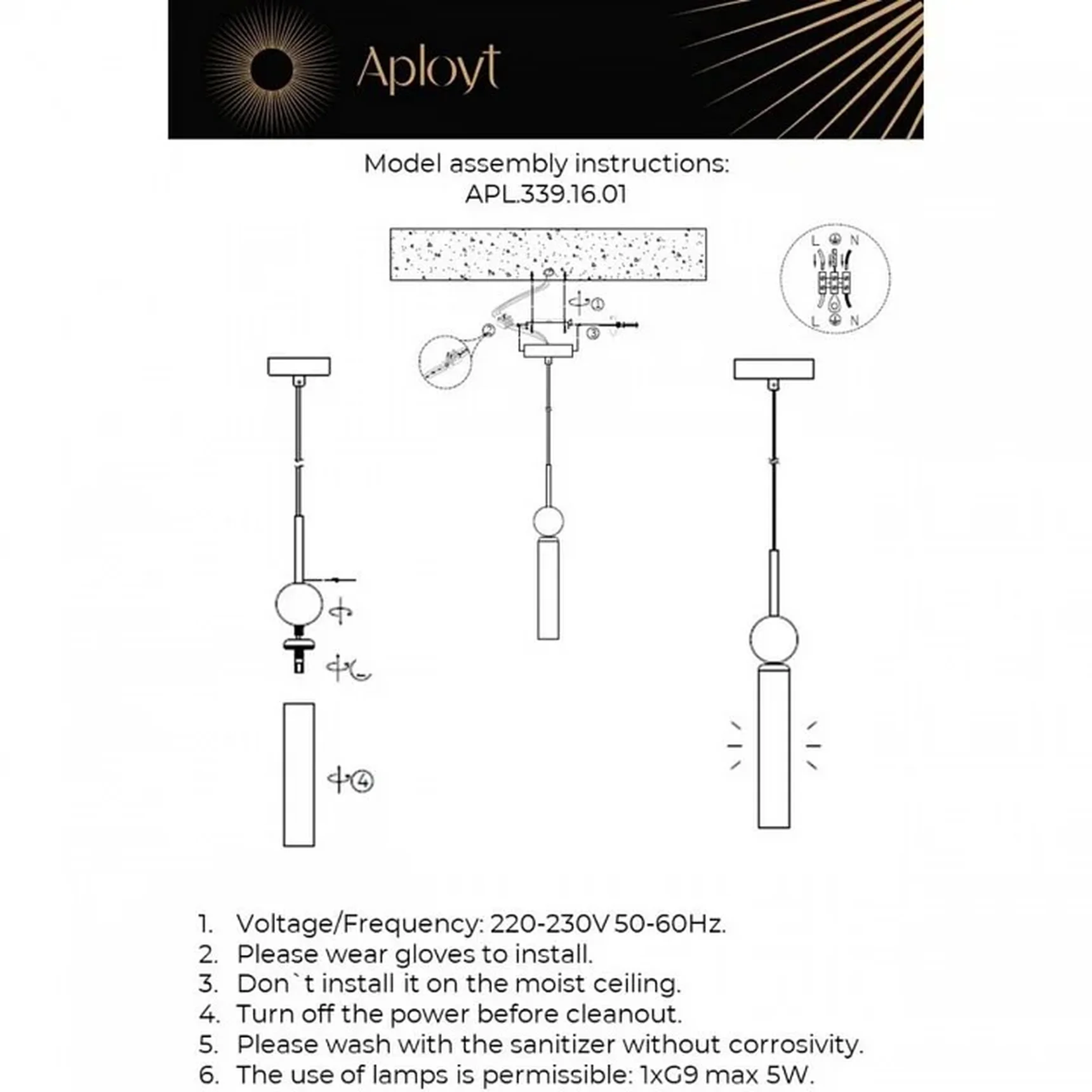 Светильник подвесной Aployt APL.339.16.01
